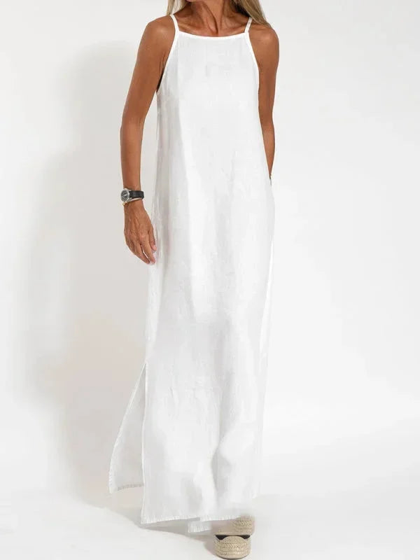 Michelle | Sleeveless Round-Neck Side-Slit Women Summer Maxi Dress