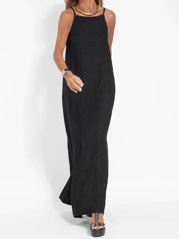 Michelle | Sleeveless Round-Neck Side-Slit Women Summer Maxi Dress