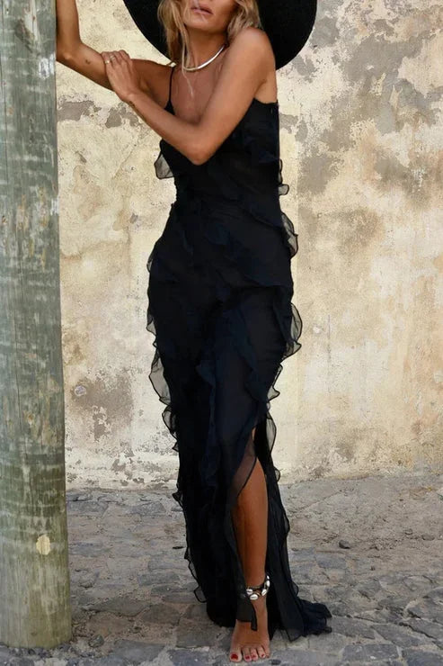 Whitney | Tiered Ruffle Side-Slit Women Summer Maxi Dress