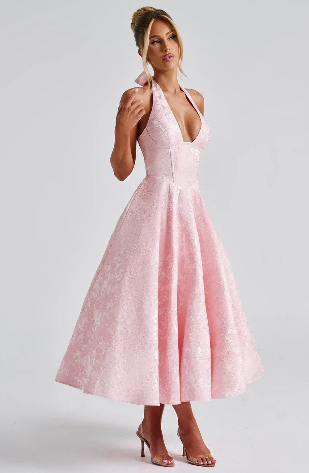 Anais | Halter Fit-and-Flare Women Summer Midi Dress