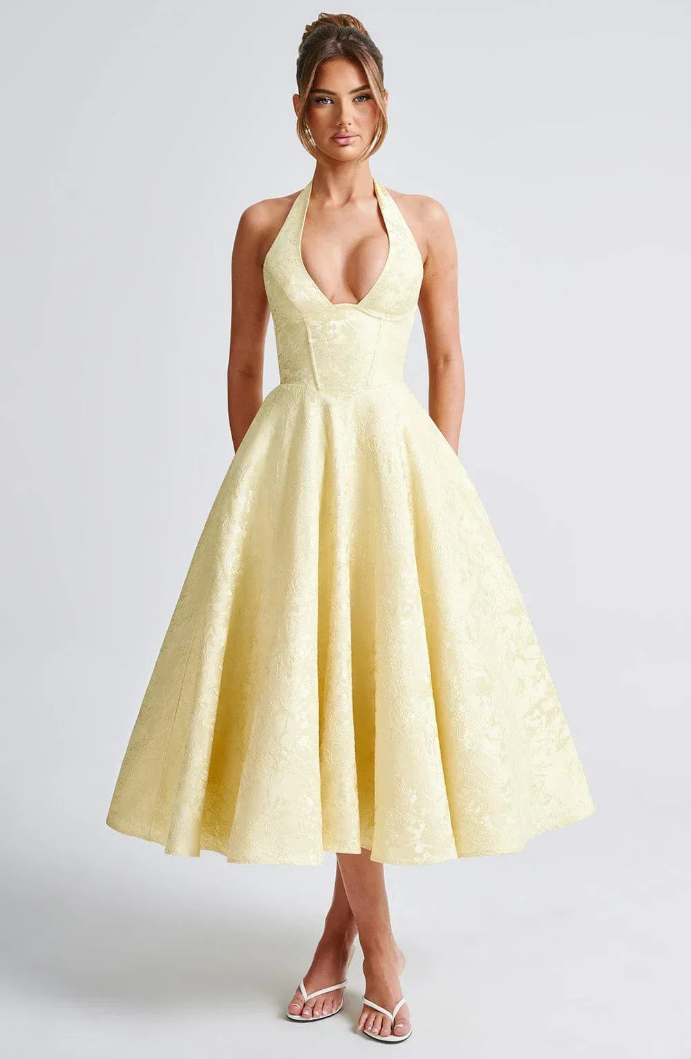 Anais | Halter Fit-and-Flare Women Summer Midi Dress