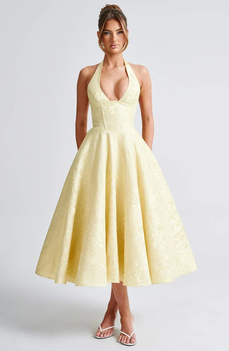 Anais | Halter Fit-and-Flare Women Summer Midi Dress