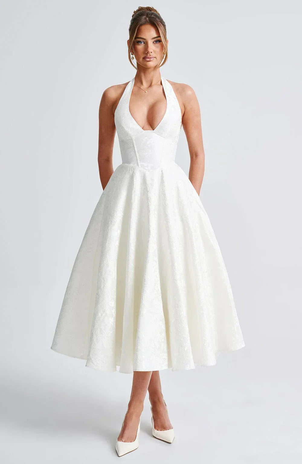 Anais | Halter Fit-and-Flare Women Summer Midi Dress