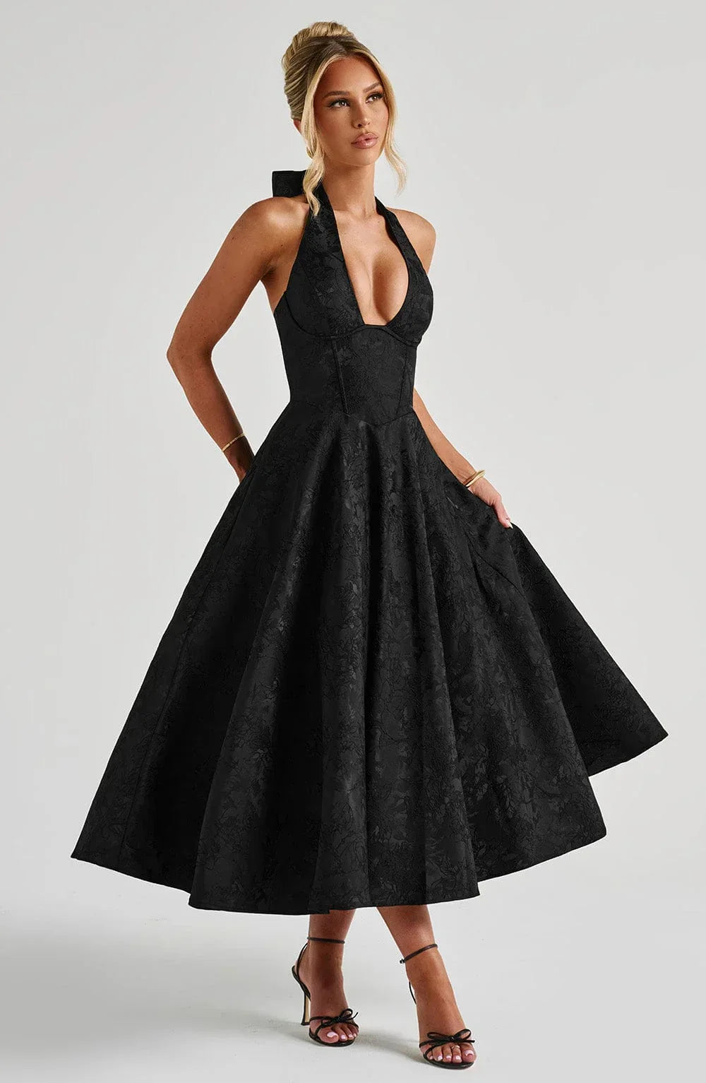 Anais | Halter Fit-and-Flare Women Summer Midi Dress