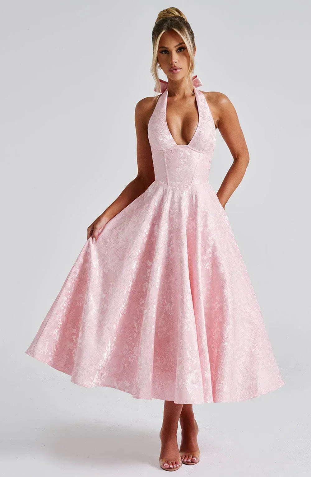 Anais | Halter Fit-and-Flare Women Summer Midi Dress