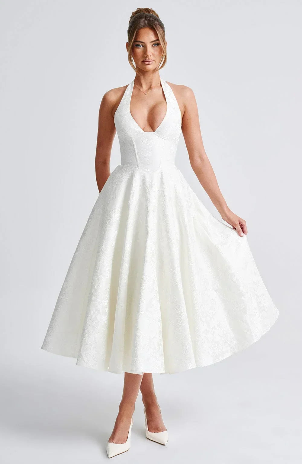 Anais | Halter Fit-and-Flare Women Summer Midi Dress