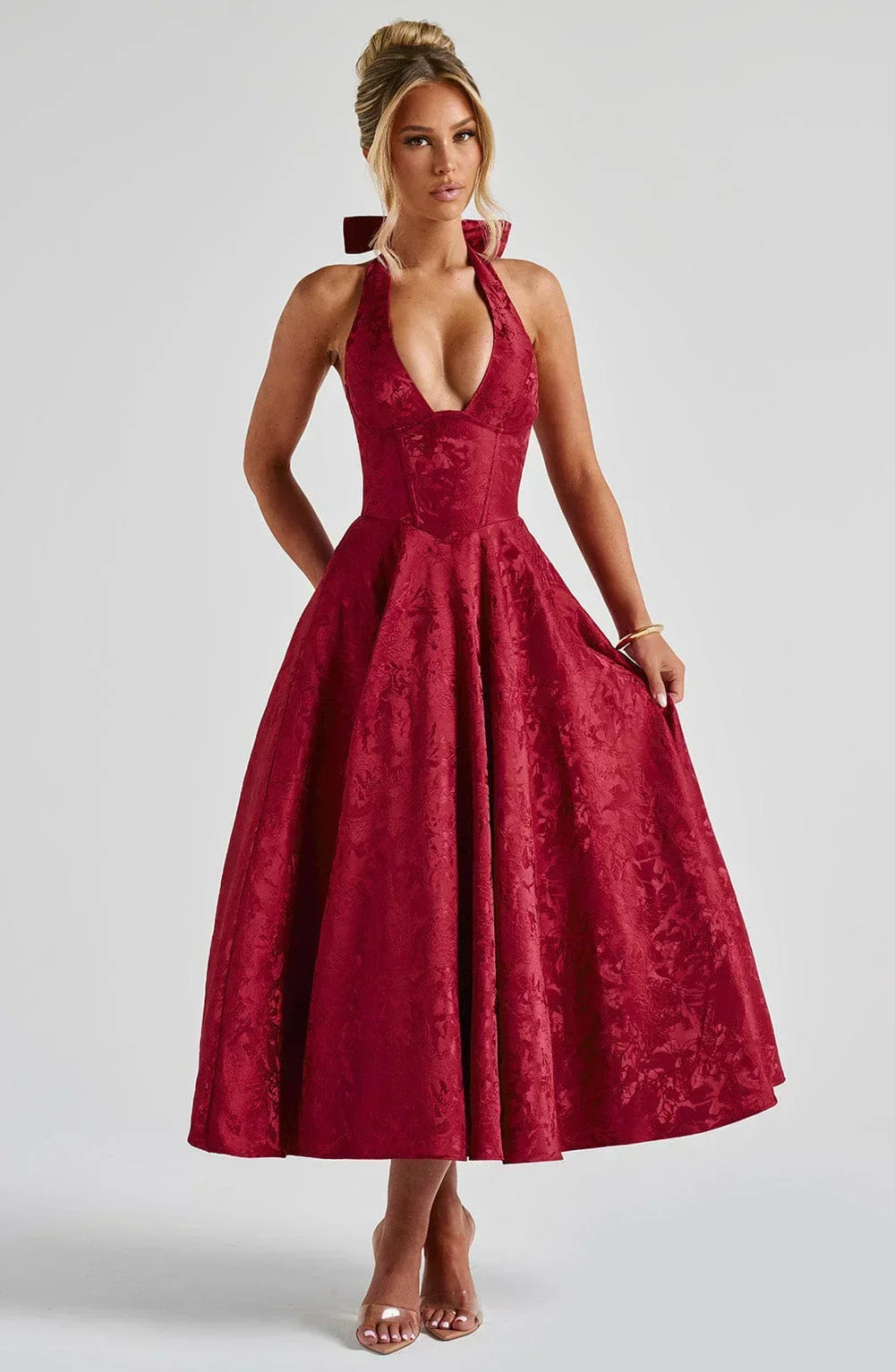 Anais | Halter Fit-and-Flare Women Summer Midi Dress