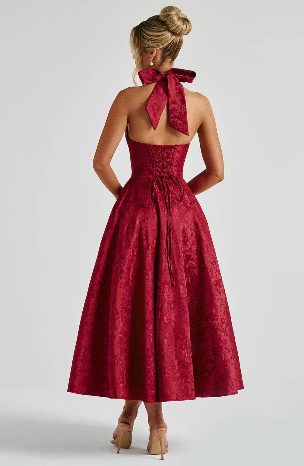Anais | Halter Fit-and-Flare Women Summer Midi Dress