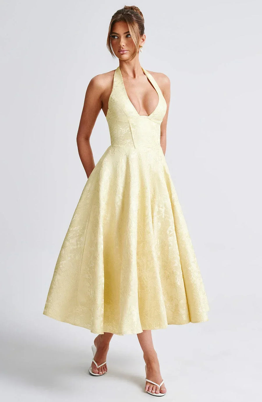 Anais | Halter Fit-and-Flare Women Summer Midi Dress