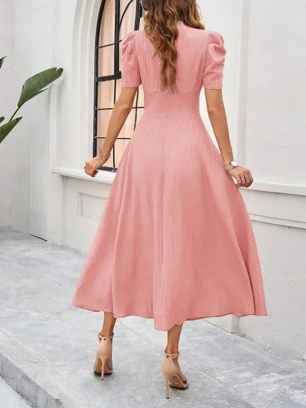 Beatrice | Flowy Puff-Sleeve Fit-and-Flare Women Summer Midi Dress