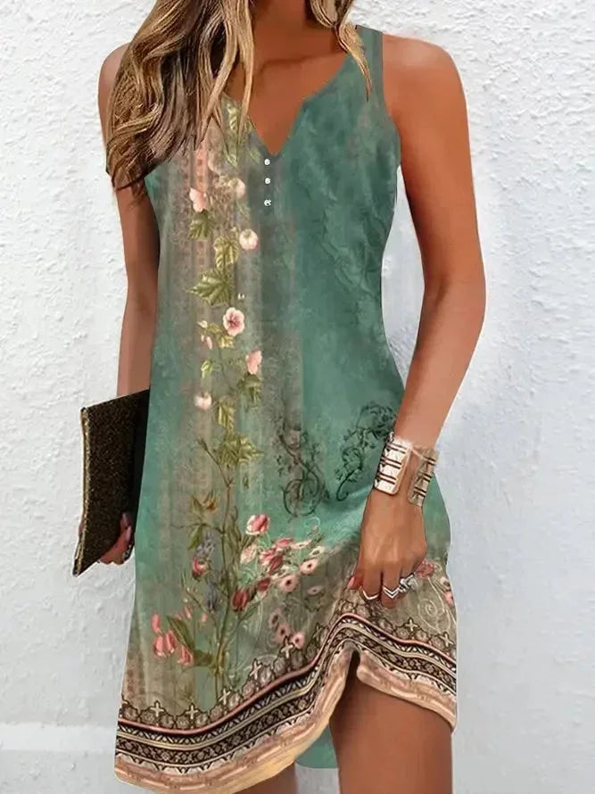 Marley | Boho Printed Sleeveless Women Summer Mini Dress