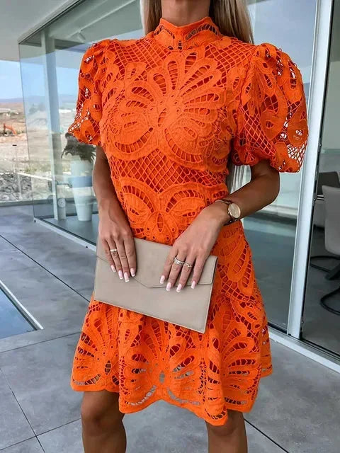 Aisling | Floral Lace Puff-Sleeve Women Summer Mini Dress