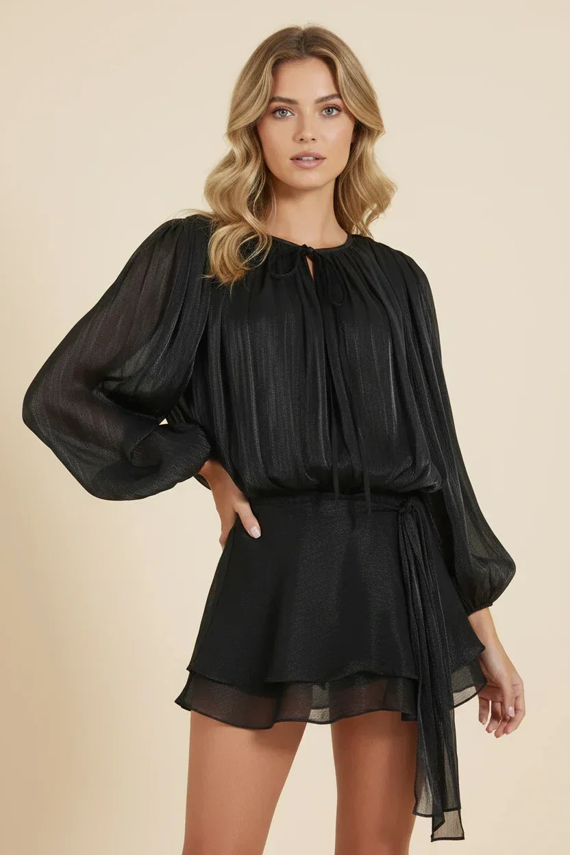 Mindy | Flowy Ruffle Long-Sleeve Women Summer Mini Dress