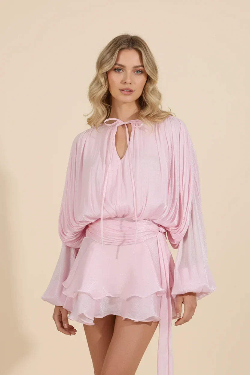 Mindy | Flowy Ruffle Long-Sleeve Women Summer Mini Dress