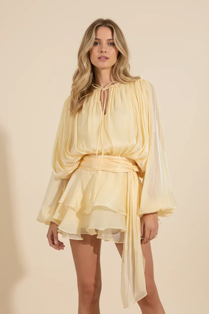 Mindy | Flowy Ruffle Long-Sleeve Women Summer Mini Dress