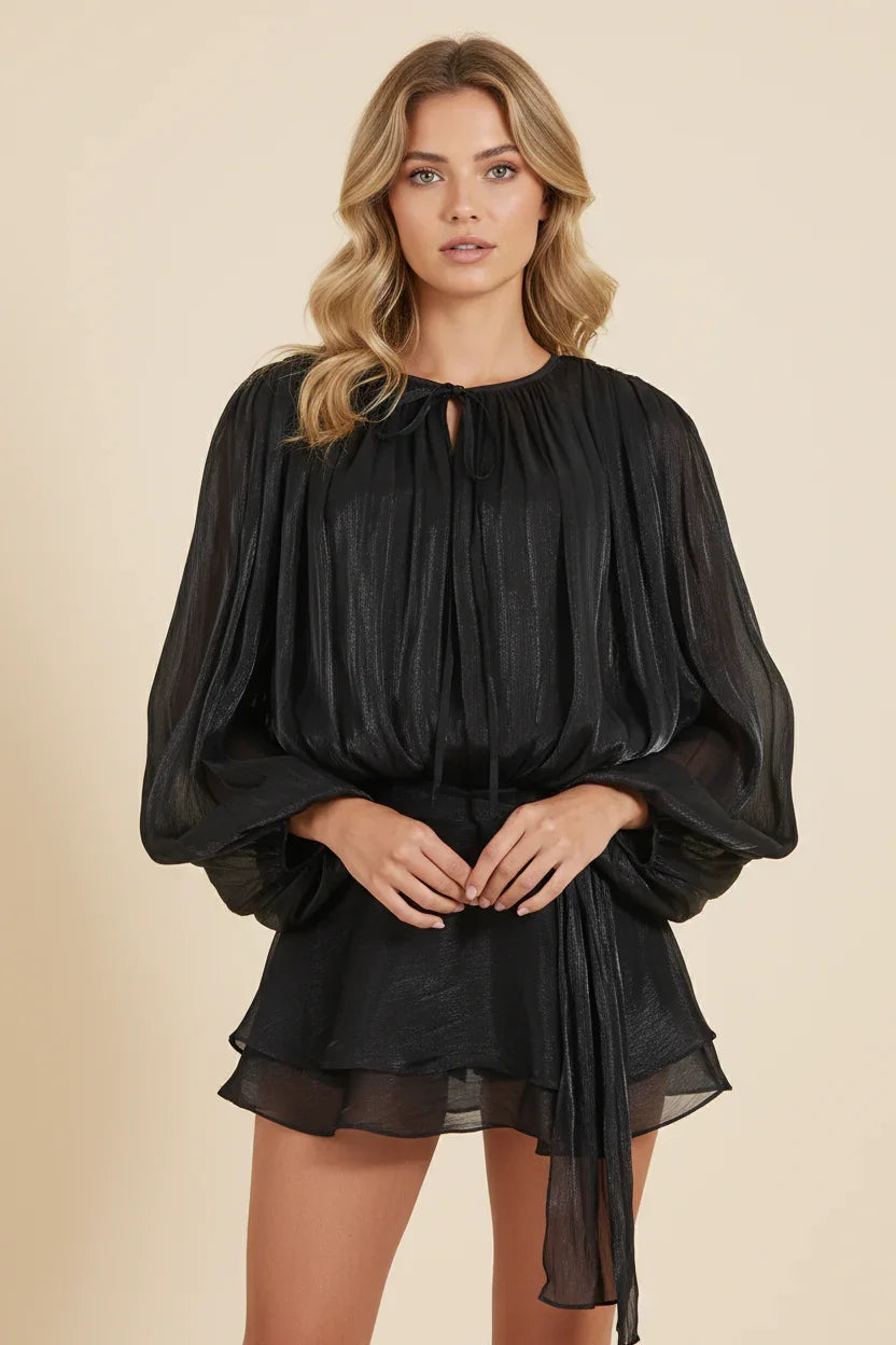Mindy | Flowy Ruffle Long-Sleeve Women Summer Mini Dress