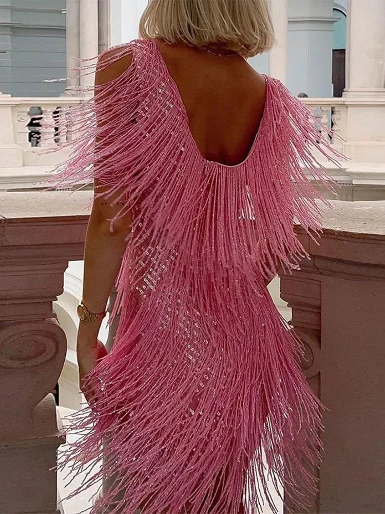 Ginny | Sequin Fringe Sleeveless Women Summer Mini Dress
