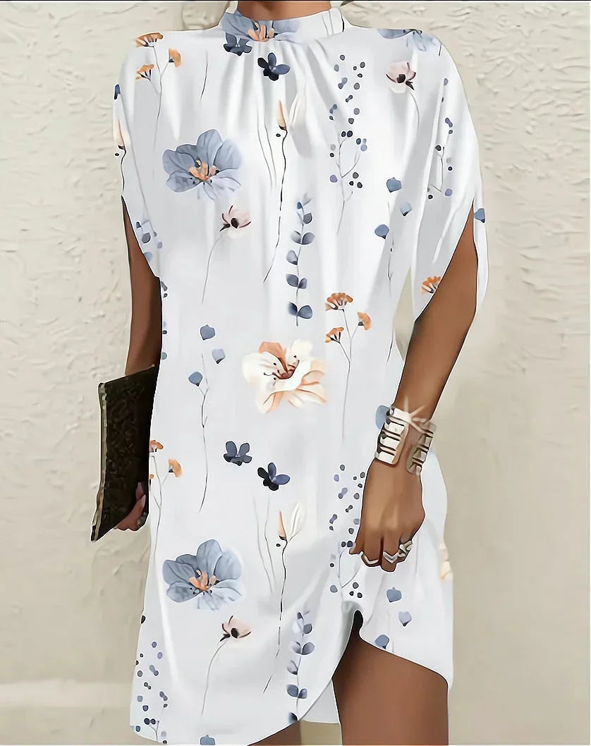 Kali | Pleated-Collar Batwing Women's Short Evening Dress