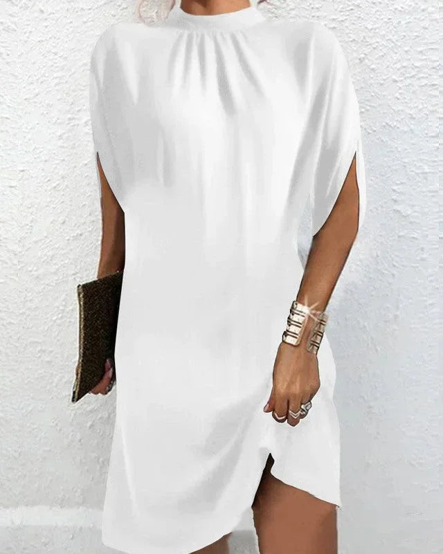 Kali | Pleated-Collar Batwing Women's Short Evening Dress