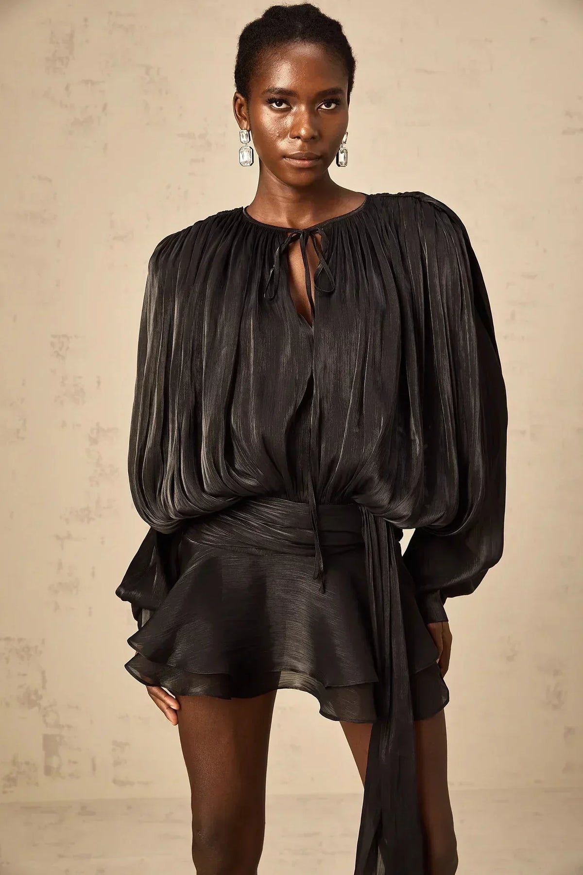 Missy | Draped Long-Sleeve Women Summer Mini Dress