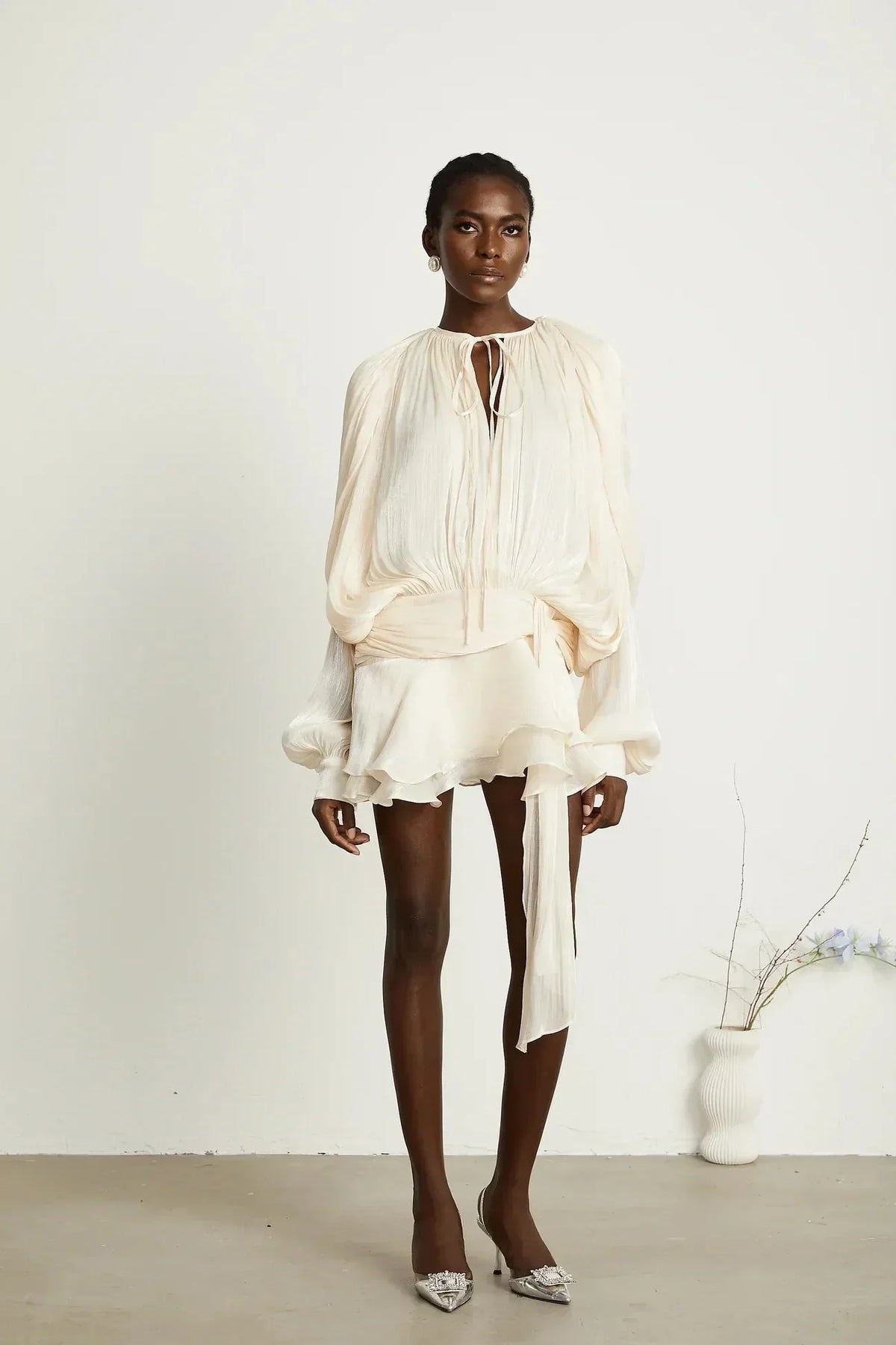 Missy | Draped Long-Sleeve Women Summer Mini Dress