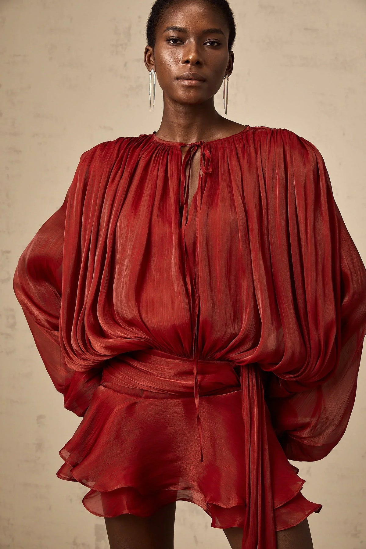 Missy | Draped Long-Sleeve Women Summer Mini Dress