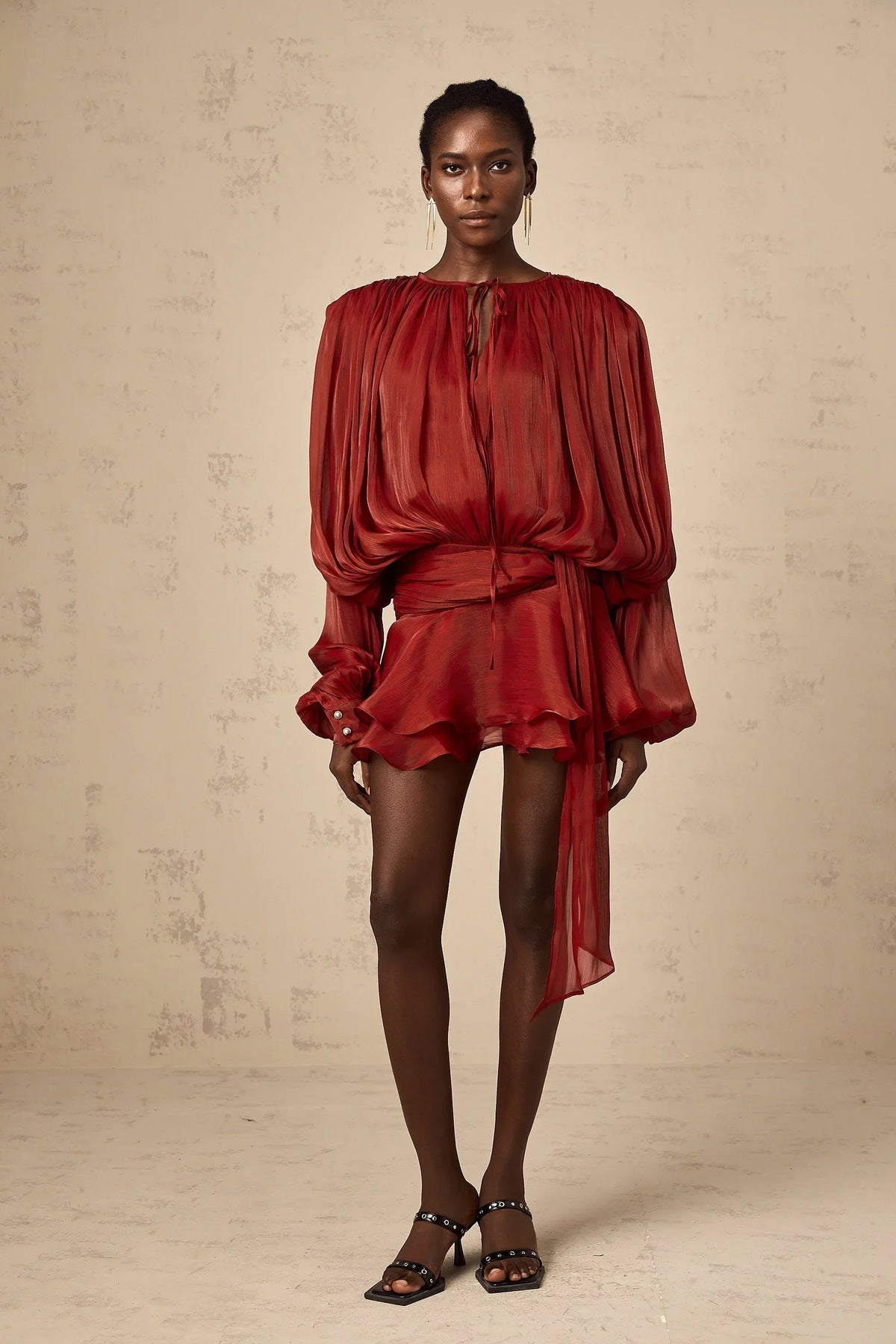 Missy | Draped Long-Sleeve Women Summer Mini Dress