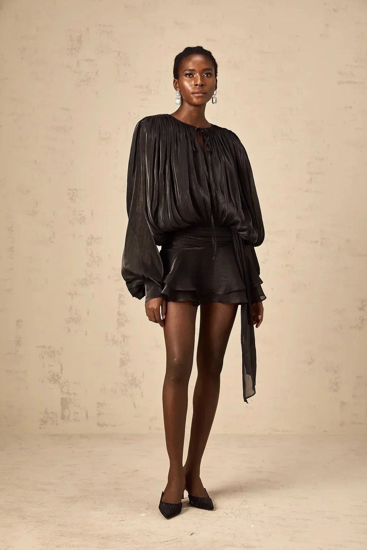 Missy | Draped Long-Sleeve Women Summer Mini Dress