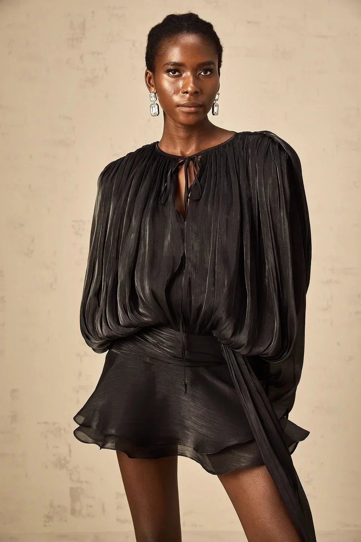 Missy | Draped Long-Sleeve Women Summer Mini Dress