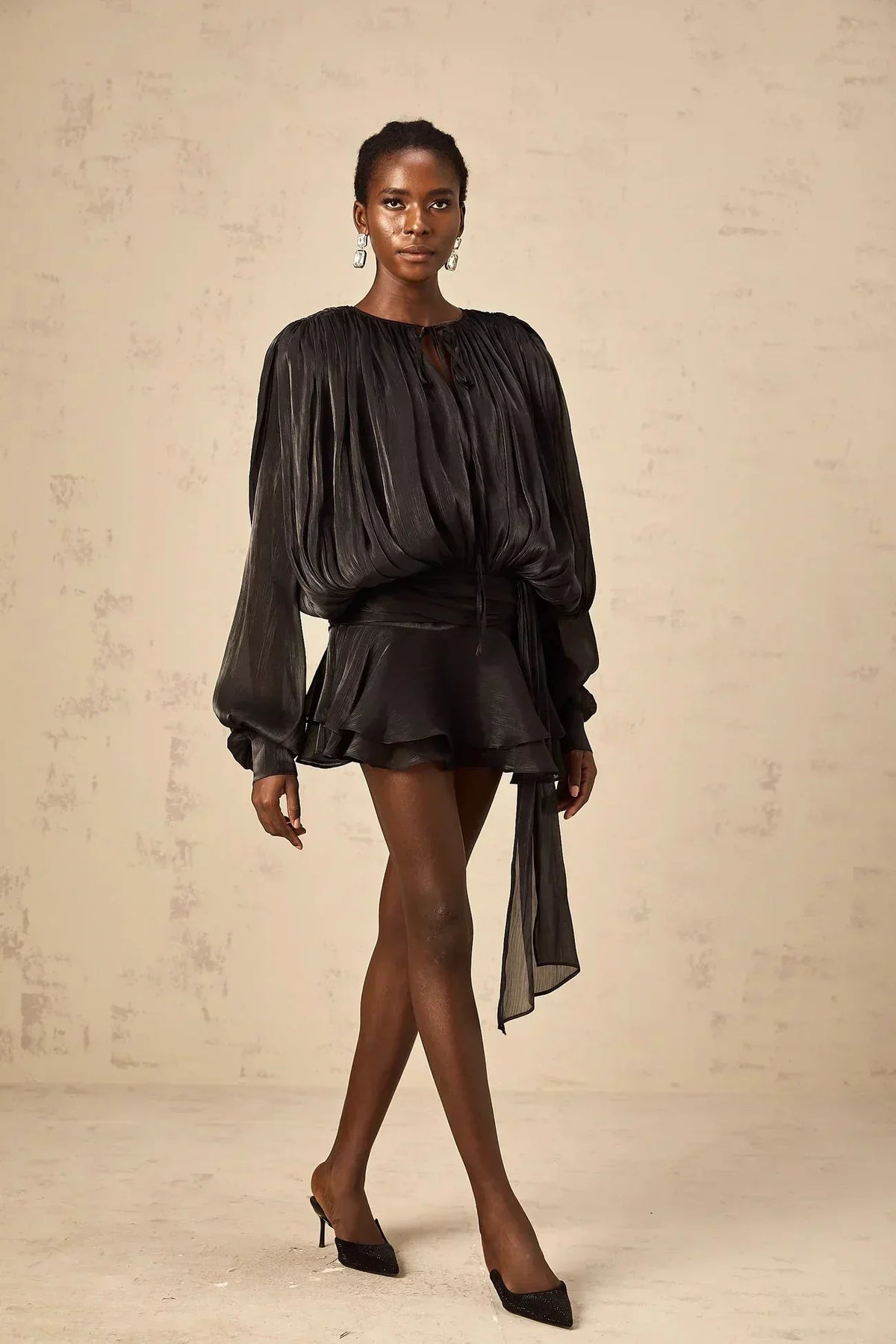 Missy | Draped Long-Sleeve Women Summer Mini Dress