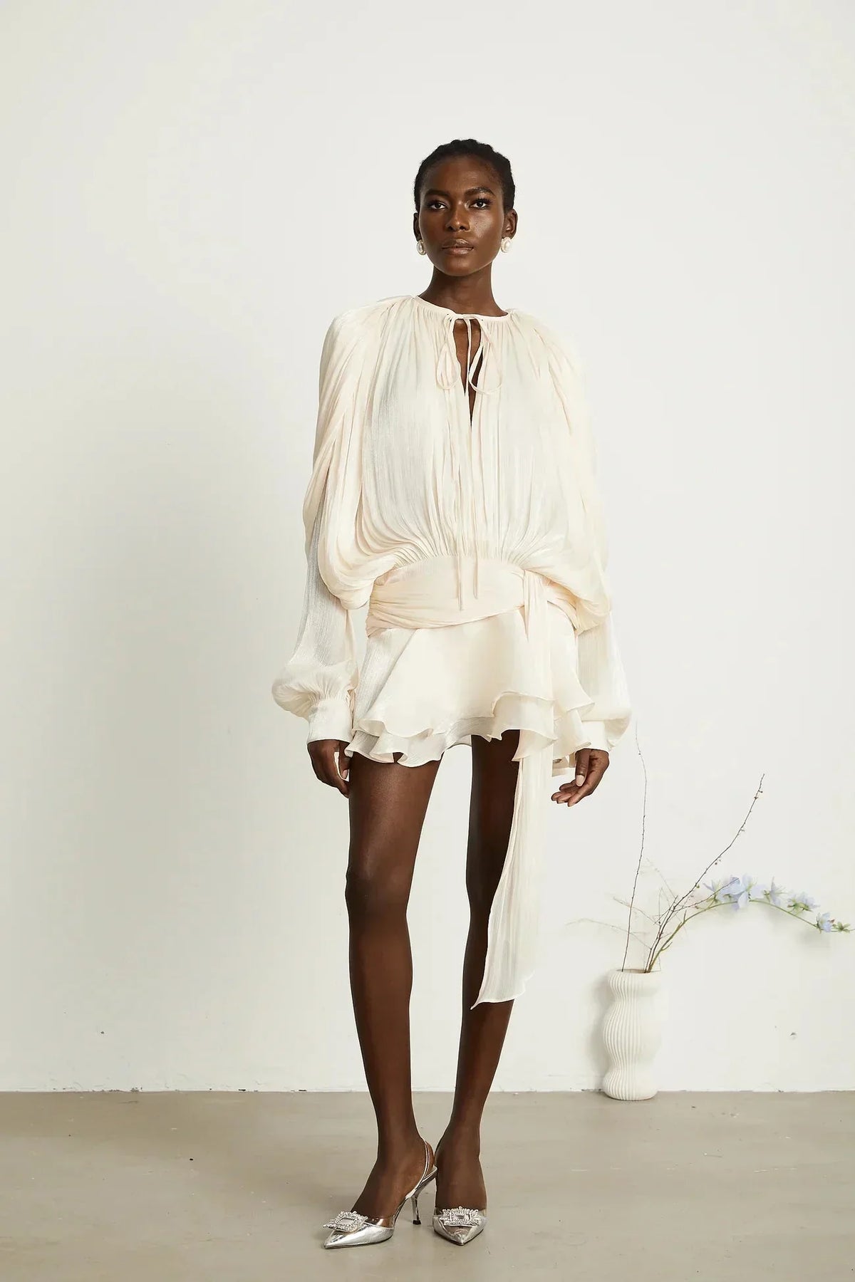 Missy | Draped Long-Sleeve Women Summer Mini Dress