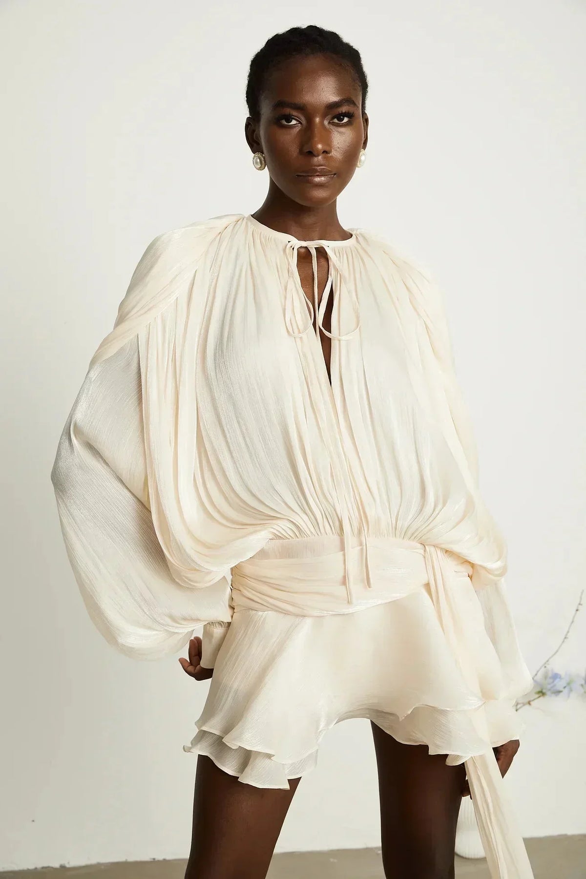 Missy | Draped Long-Sleeve Women Summer Mini Dress