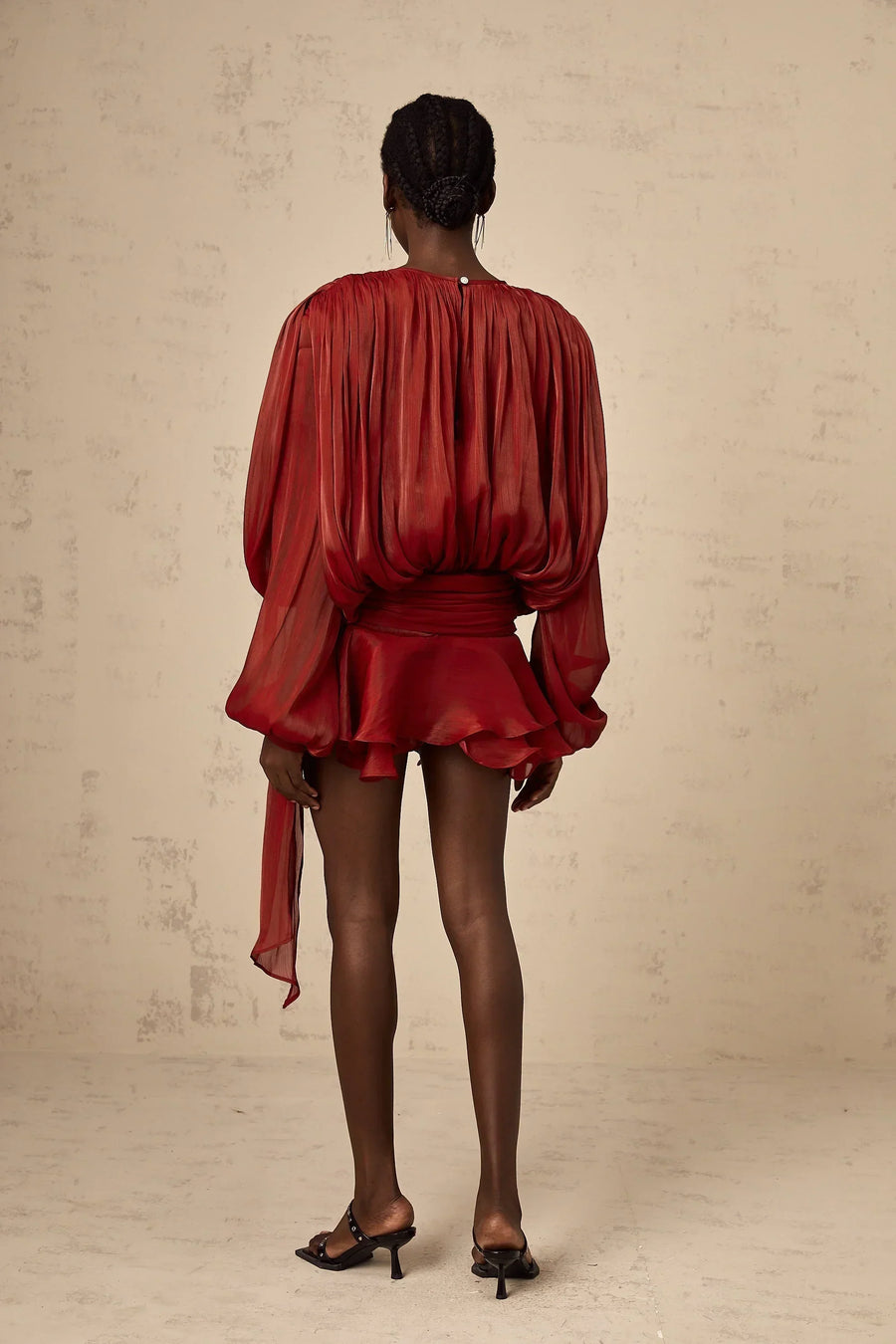 Missy | Draped Long-Sleeve Women Summer Mini Dress