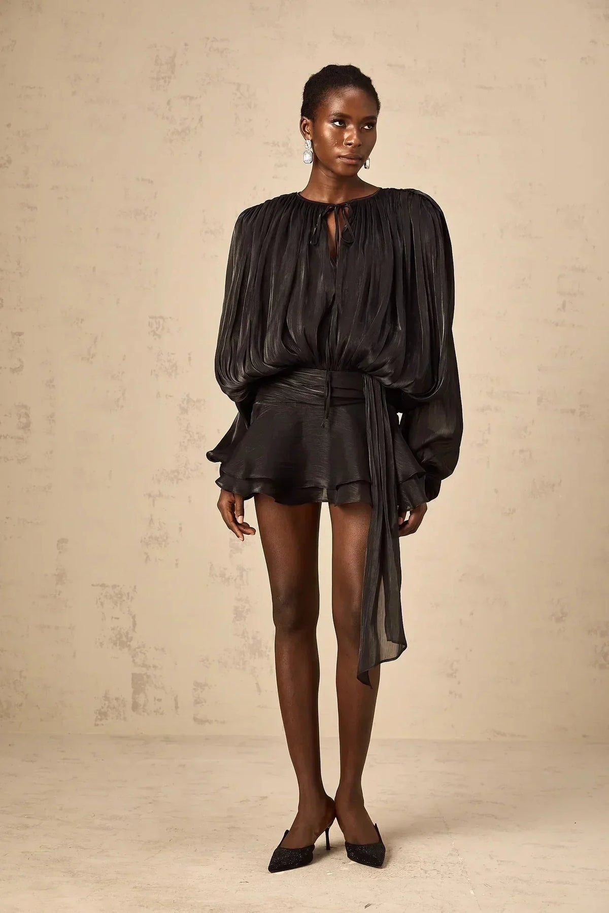 Missy | Draped Long-Sleeve Women Summer Mini Dress