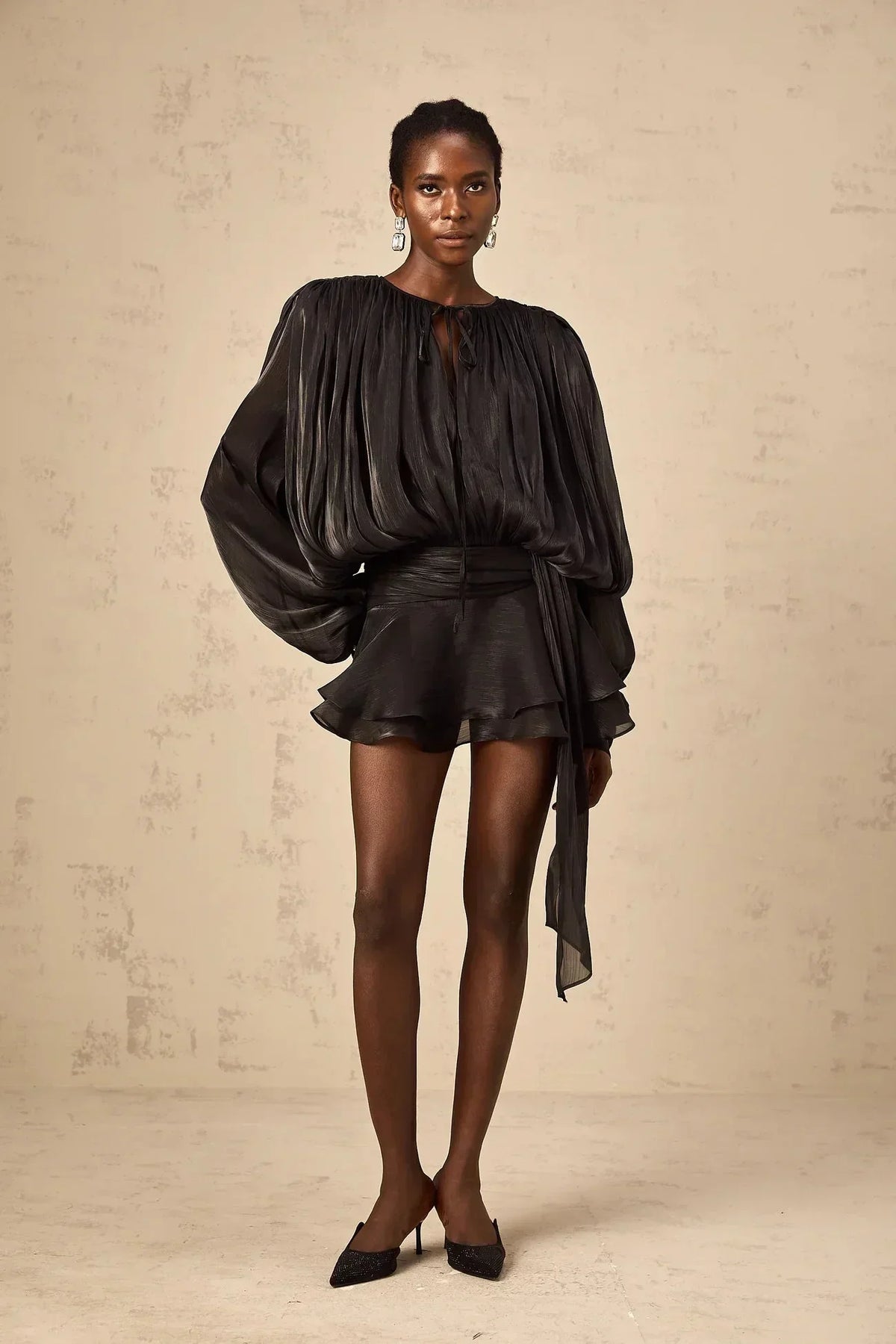 Missy | Draped Long-Sleeve Women Summer Mini Dress