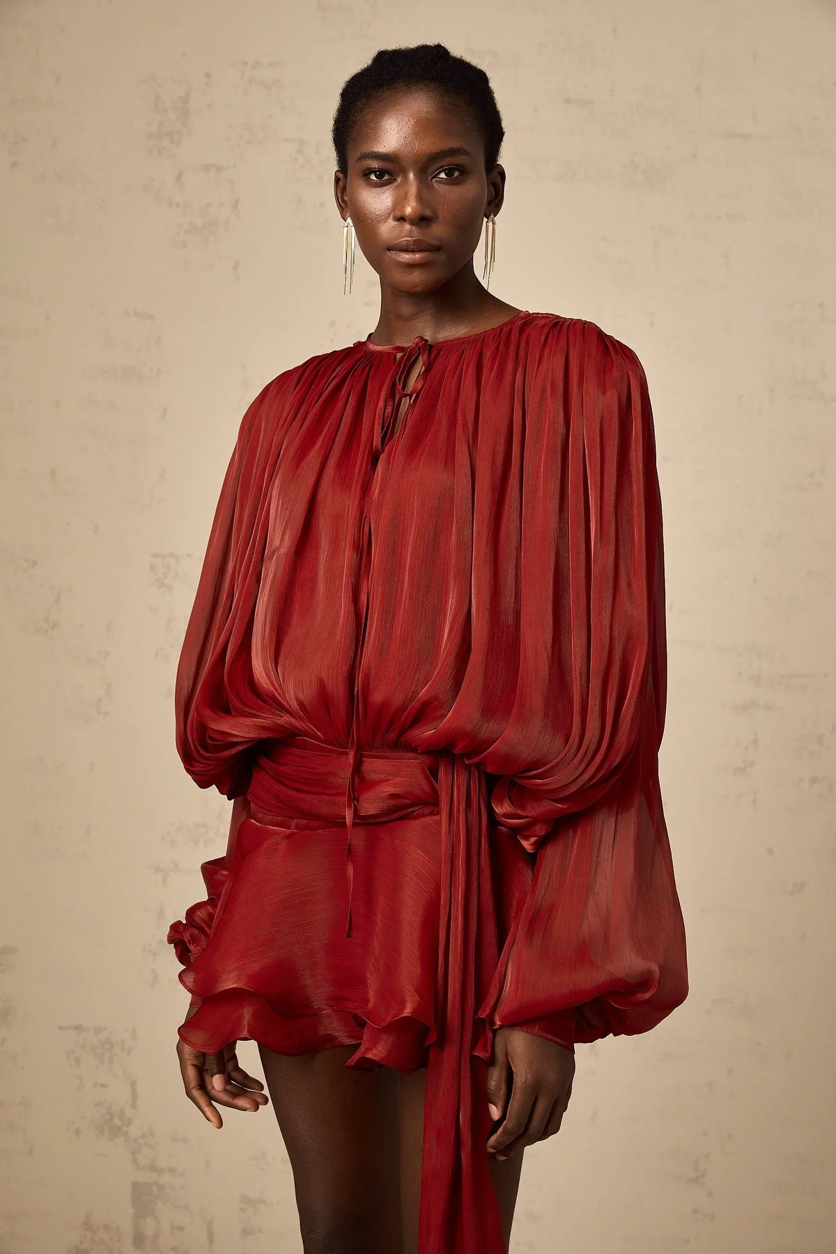 Missy | Draped Long-Sleeve Women Summer Mini Dress