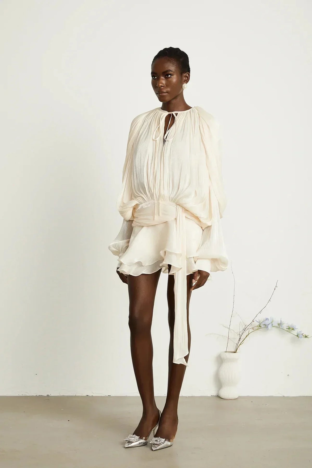 Missy | Draped Long-Sleeve Women Summer Mini Dress