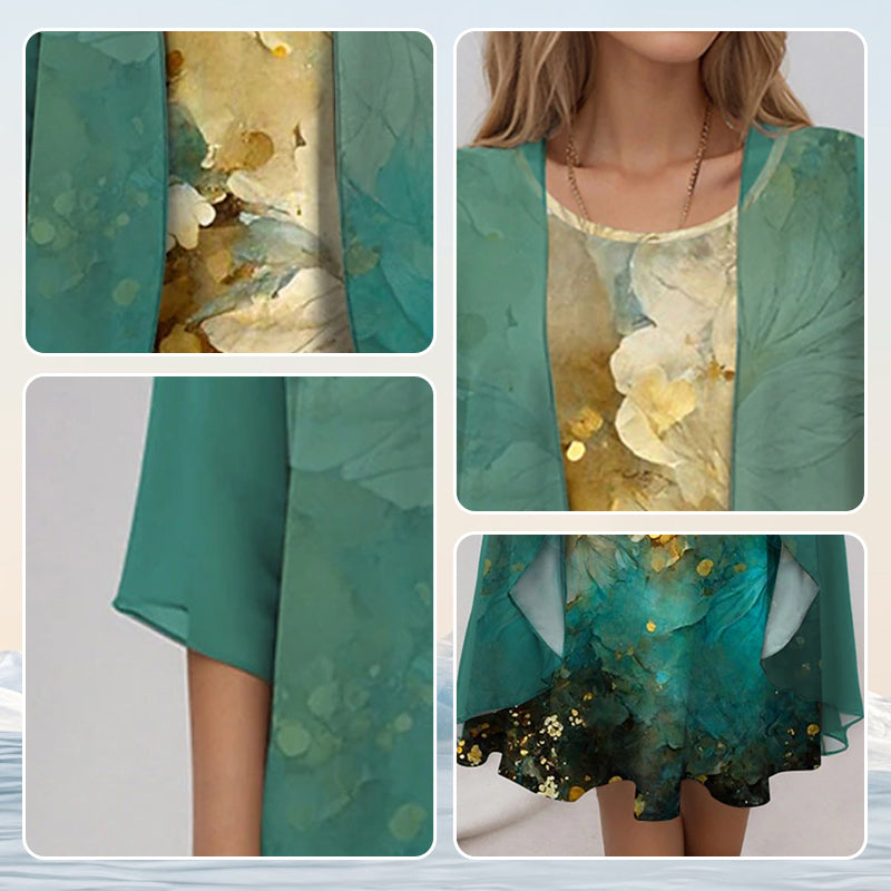 Bridget | Layered Floral Chiffon Women Summer Midi Dress