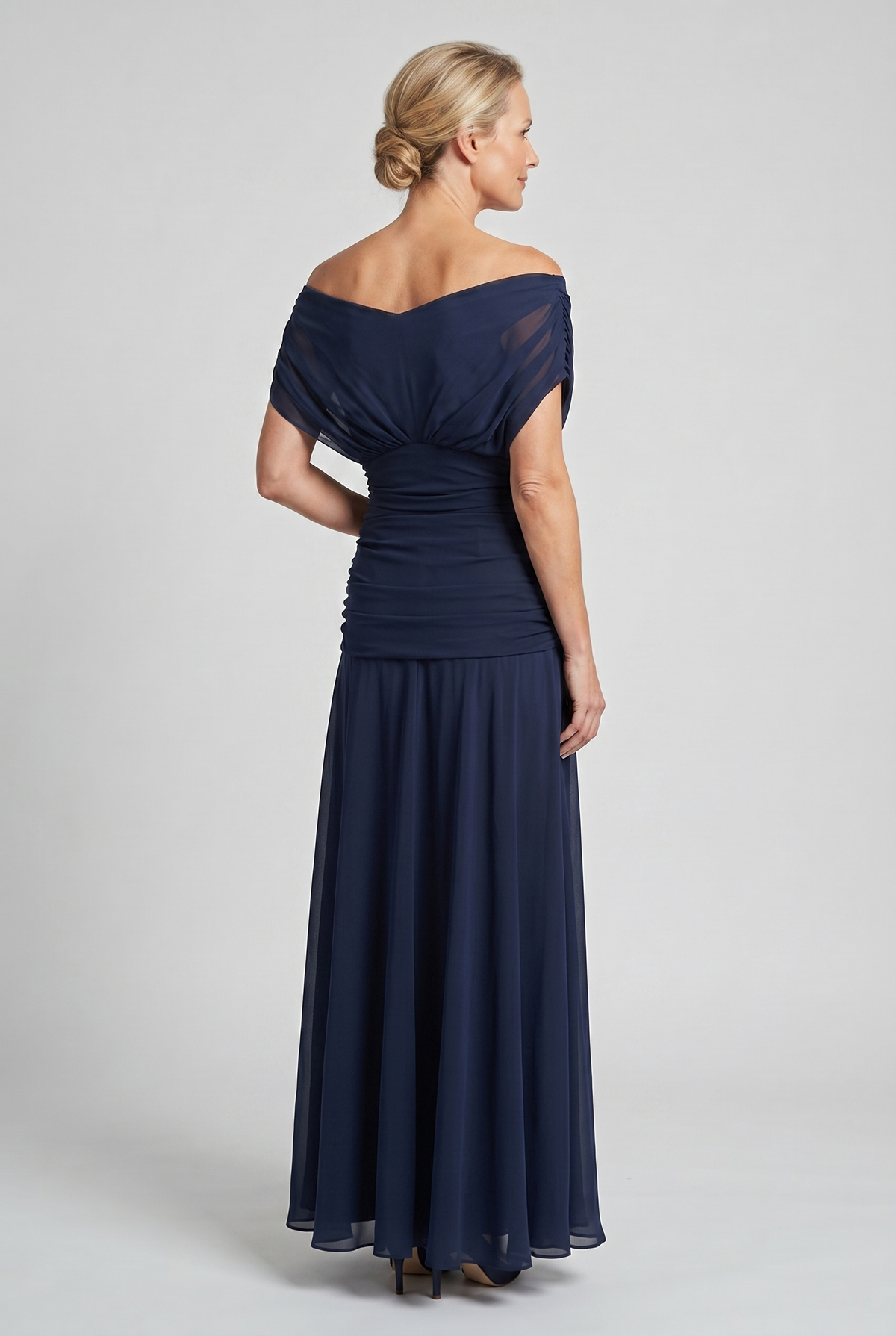 Lisa | Off-Shoulder Chiffon Gown Women Summer Maxi Dress
