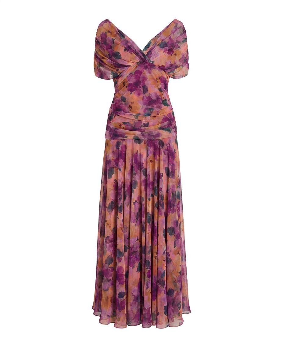 Lisa | Off-Shoulder Chiffon Gown Women Summer Maxi Dress