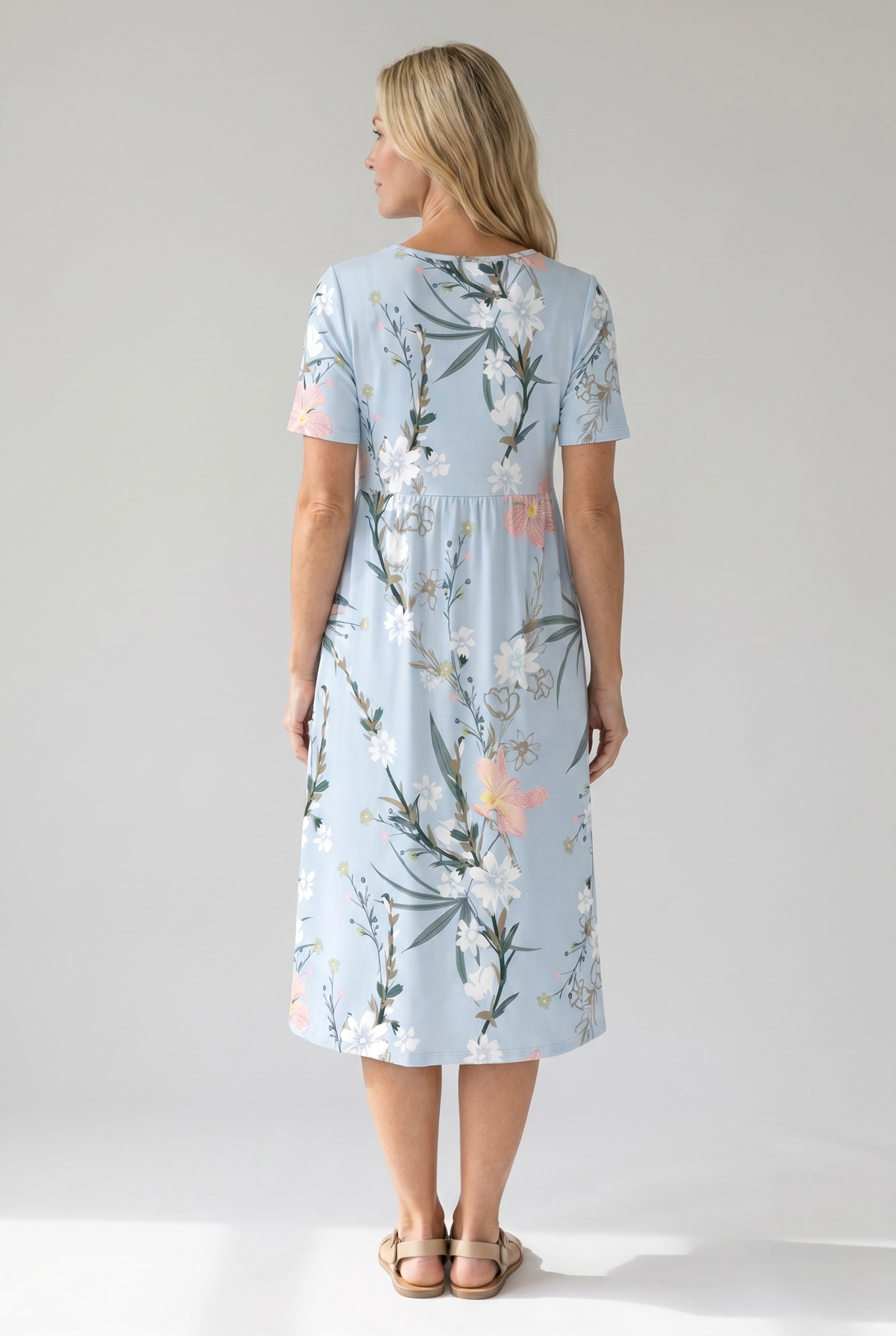 Sofia | Botanical Bloom A-Line Women Summer Midi Dress