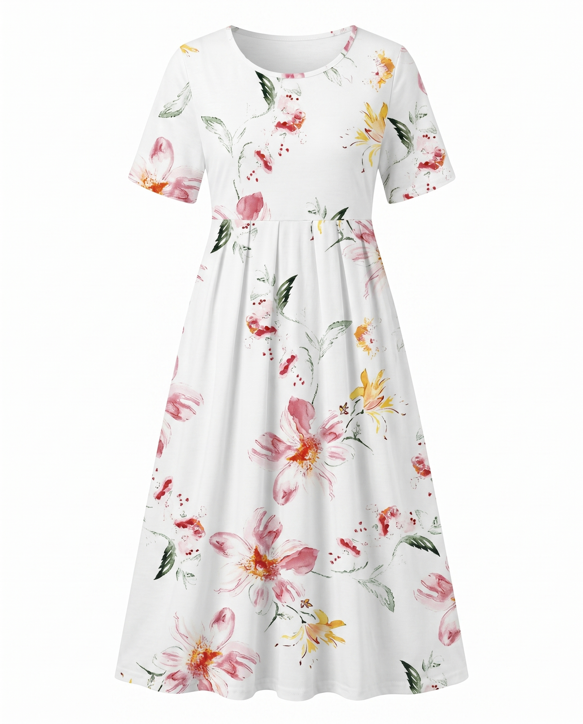 Sofia | Botanical Bloom A-Line Women Summer Midi Dress