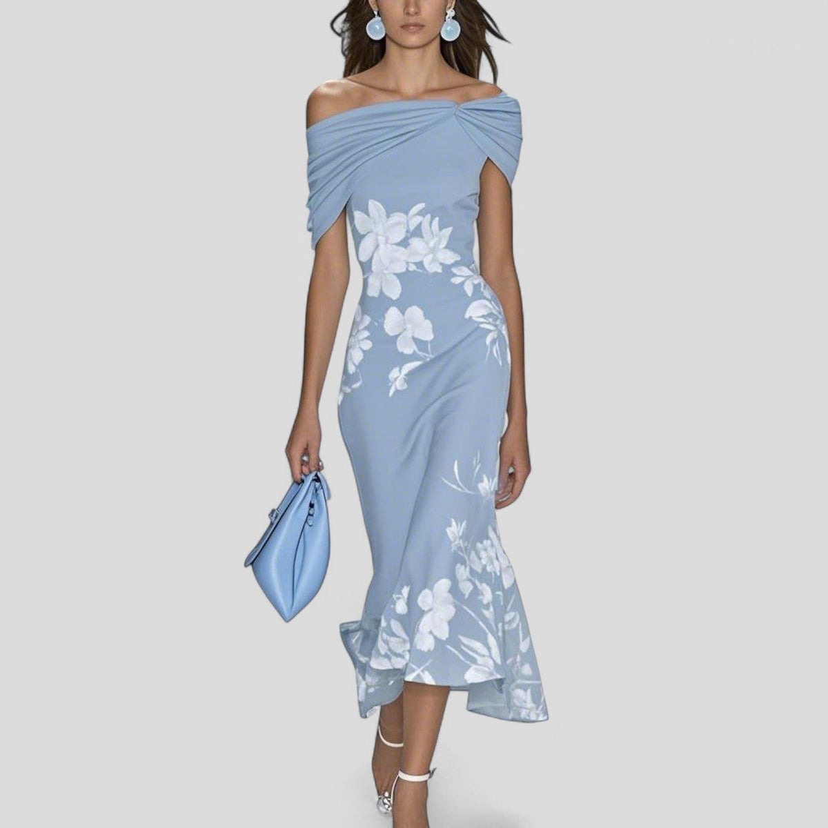 Laurel | Floral Off-Shoulder Women Summer Midi Dress