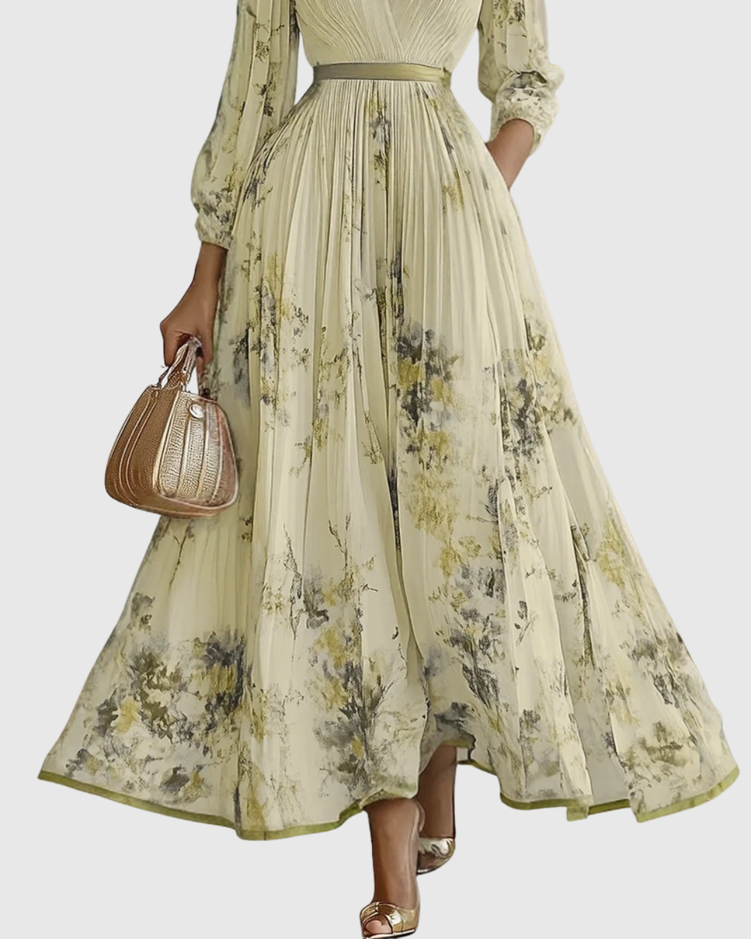 Nora | V-Neck A-Line Elegant Women Summer Midi Dress