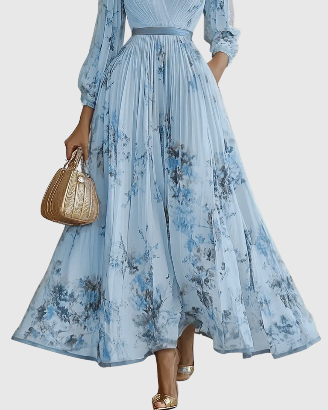 Nora | V-Neck A-Line Elegant Women Summer Midi Dress