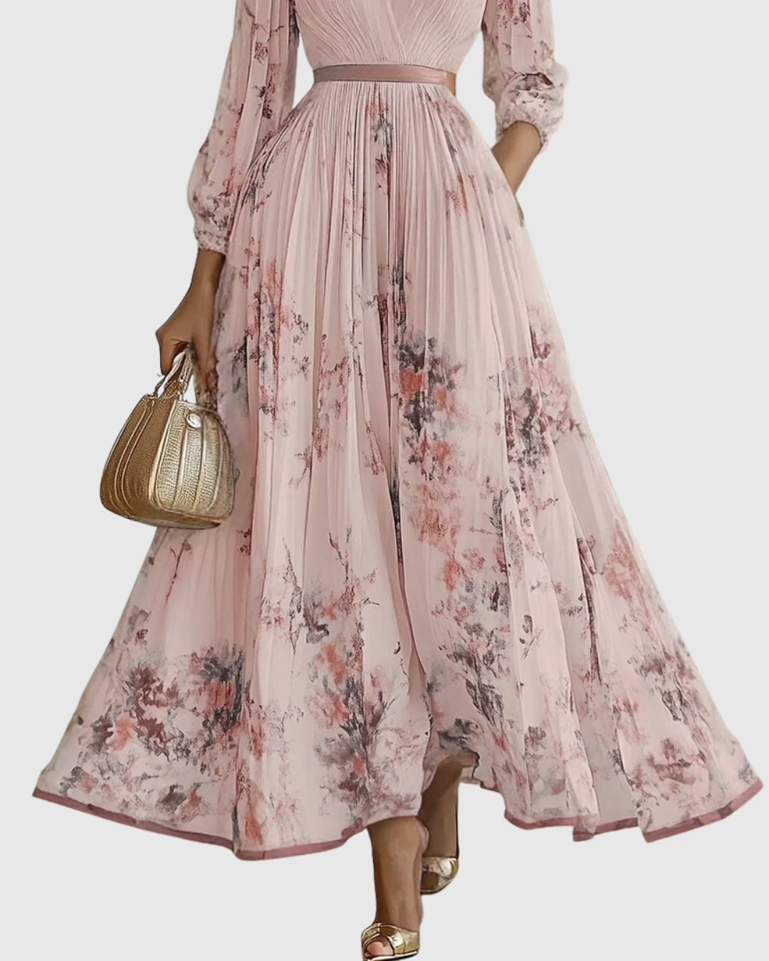 Nora | V-Neck A-Line Elegant Women Summer Midi Dress