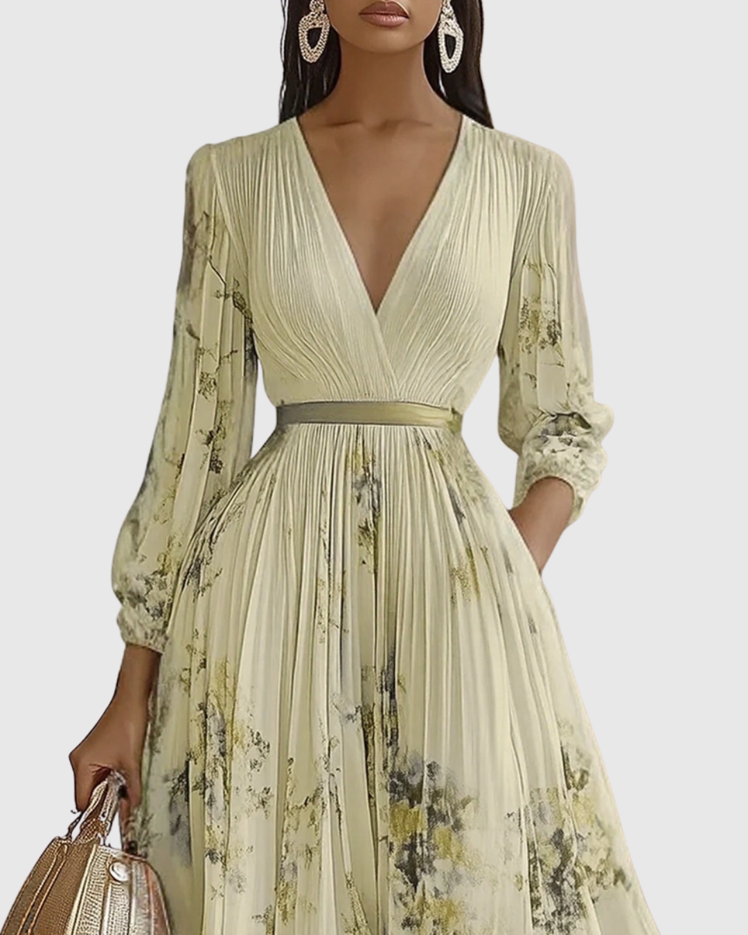 Nora | V-Neck A-Line Elegant Women Summer Midi Dress