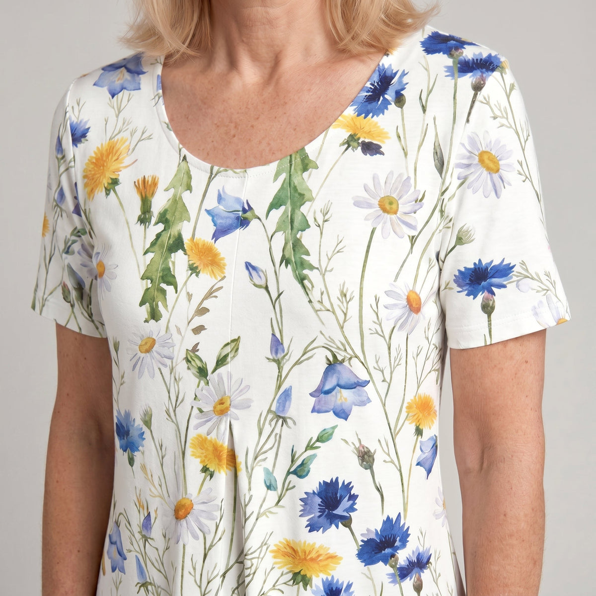 Calla | Floral Short-Sleeve Flowy Women Summer Midi Dress