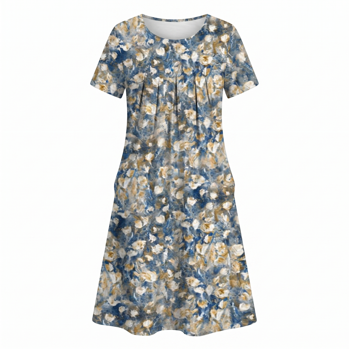 Calla | Floral Short-Sleeve Flowy Women Summer Midi Dress