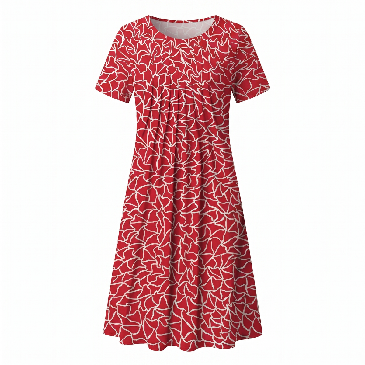 Calla | Floral Short-Sleeve Flowy Women Summer Midi Dress